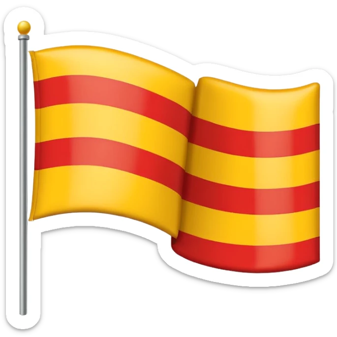 What emoji of flag which includes 50% yellow strip top nd bottom 50%red flag sticker