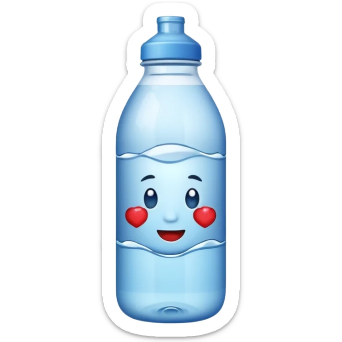 A water bottle emoji with the brand being *Apple Water* sticker