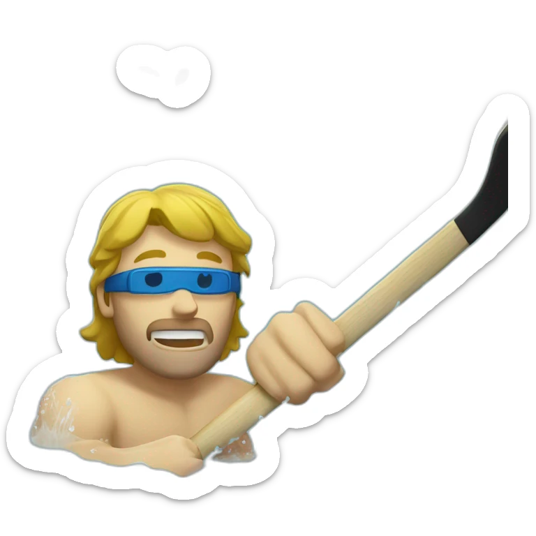 homme qui fait du hockey sous l'eau dans une piscine sticker