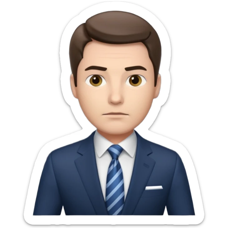 a male news anchor sits sideways, with a screen with a prompter in front of him sticker