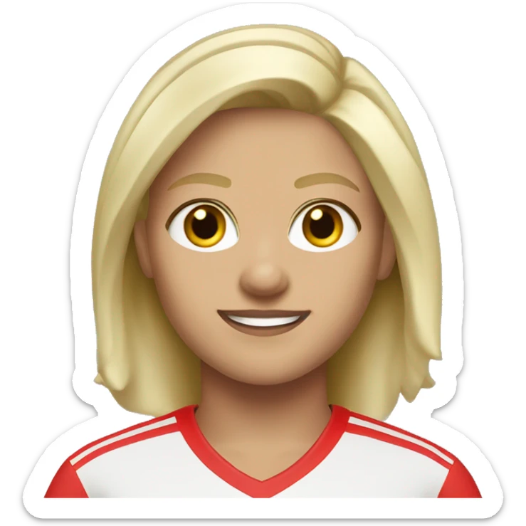 Blonde female footballer who plays for Manchester United FC sticker