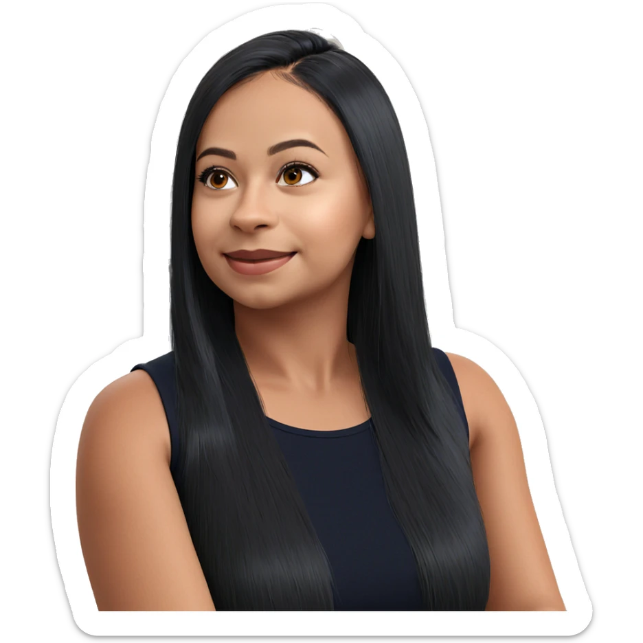 smiling girl in kitchen chair sticker