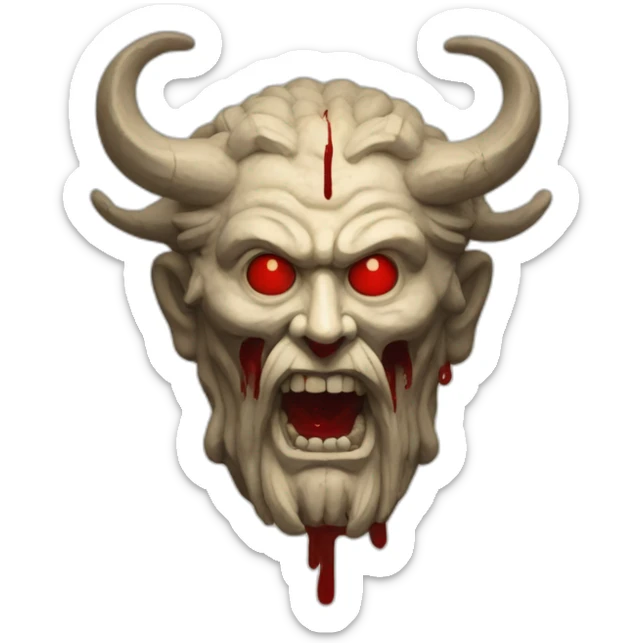 ancient chthonic god made of blood in the shape of a ball sticker