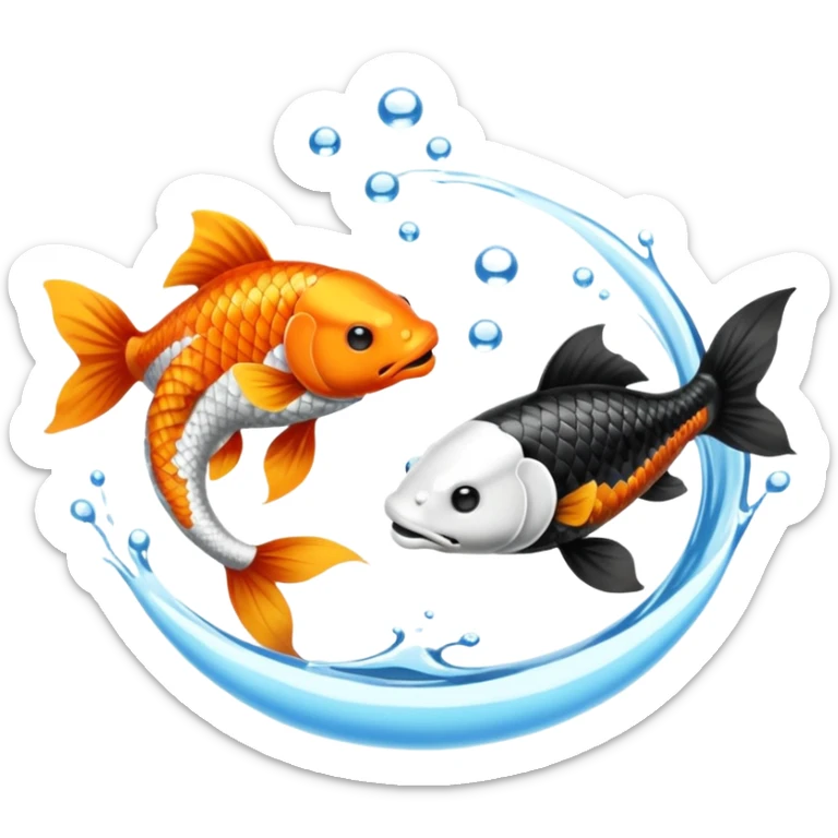 Creo dos pezes koi, como el Jim y el jam uno blaco y otro negro. sticker