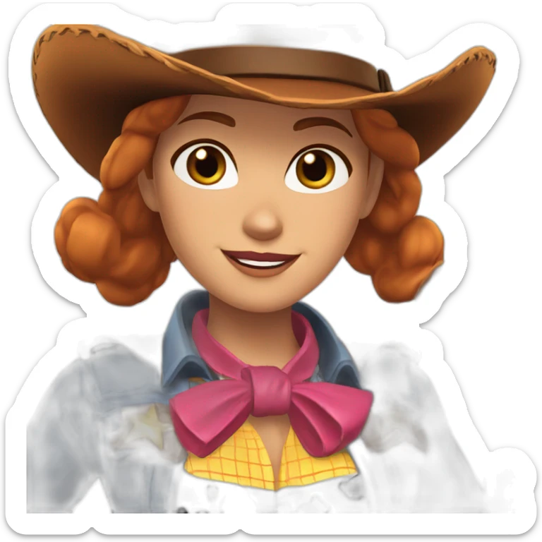 Jessie the cowgirl from toy story with hat sticker