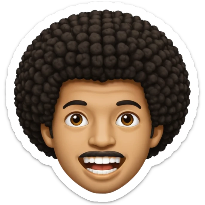 Black seventeen man  with a afro haircut and grillz in his teeths sticker