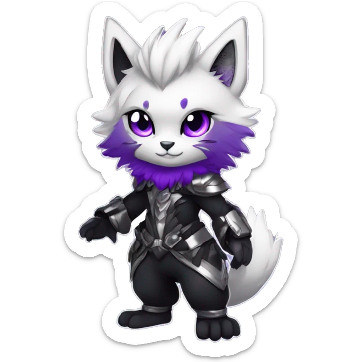 Anthro-Edgy-Cool-Black-Purple-Contrast-Colors-Fantasy-Fur-Sona-Chibi-Shiny-Fakémon-Hybrid full body sticker