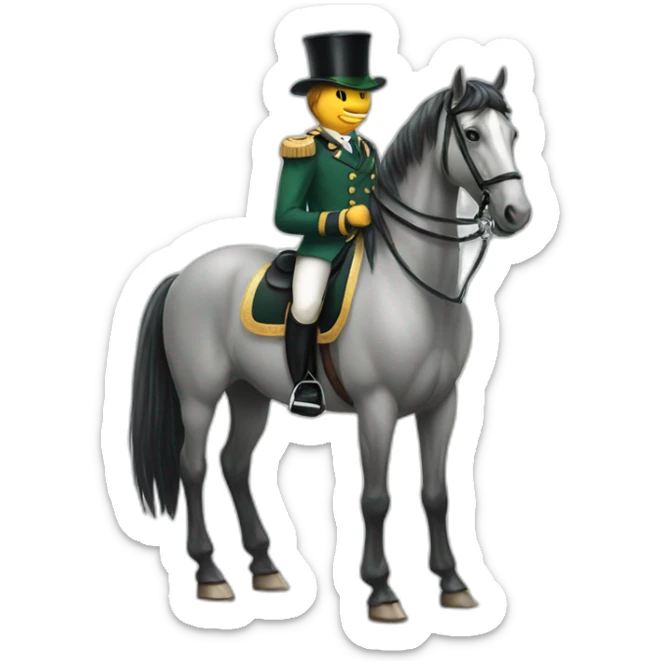 a tall stretched vertivally horse wearing a government suit for ireland sticker