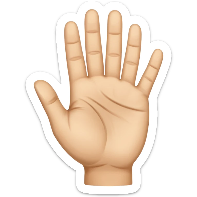 a human right hand emoji giving the "Scram" (Get out of here!) sign with palm facing the viewer, fingers clenched touching the palm, and the thumb extended out to the right side. This emoji can also be used to signify thumbing a ride (hitchhiking). sticker