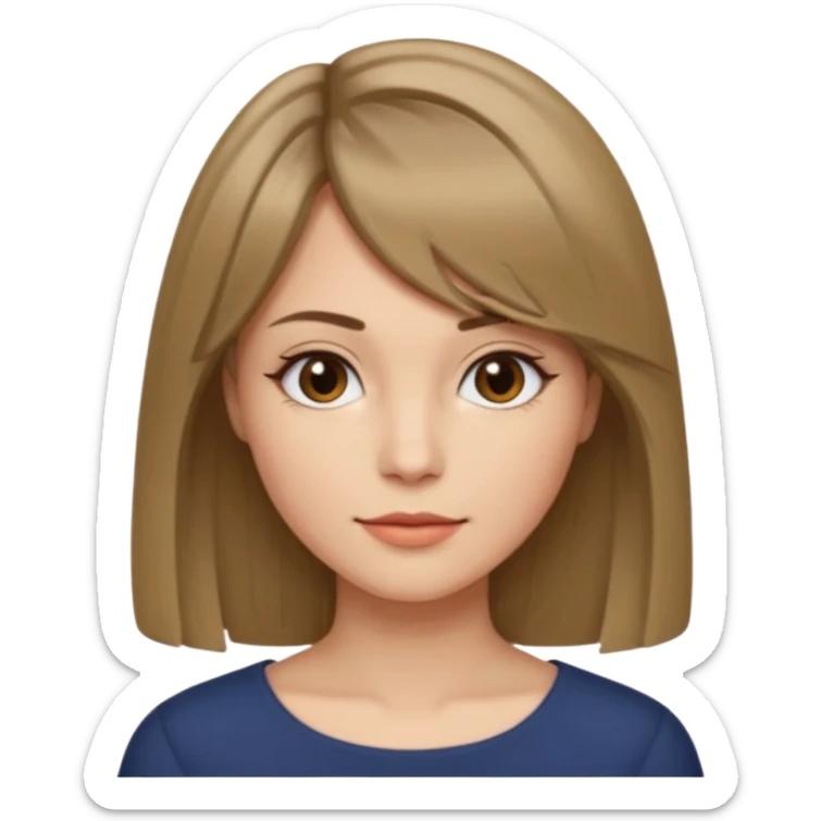 włosy za ramiona grzywka taka na boki i na środku przedziałek i ciemne blond sticker