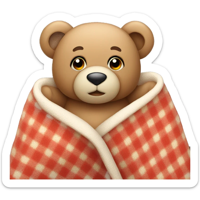 Teddy Cozy in blanket sticker