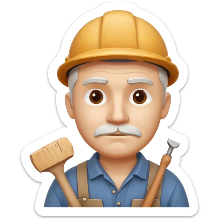 wood carving carpenter portrait, head and shoulders only, carving wooden figure with chisel, wood shavings visible, focused craftsman expression, artisan workshop vibe, 3D cartoon style, mobile game icon style, clean background, no text, no watermark
 sticker