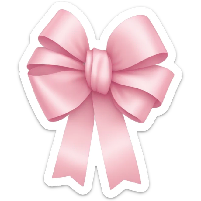 light pink ribbon bow sticker