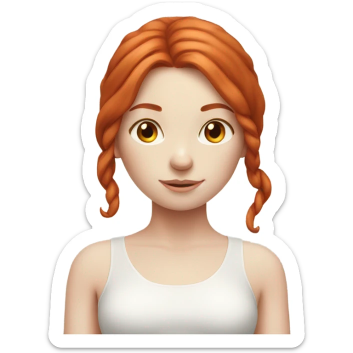 red hair calm yoga girl pale skin  sticker