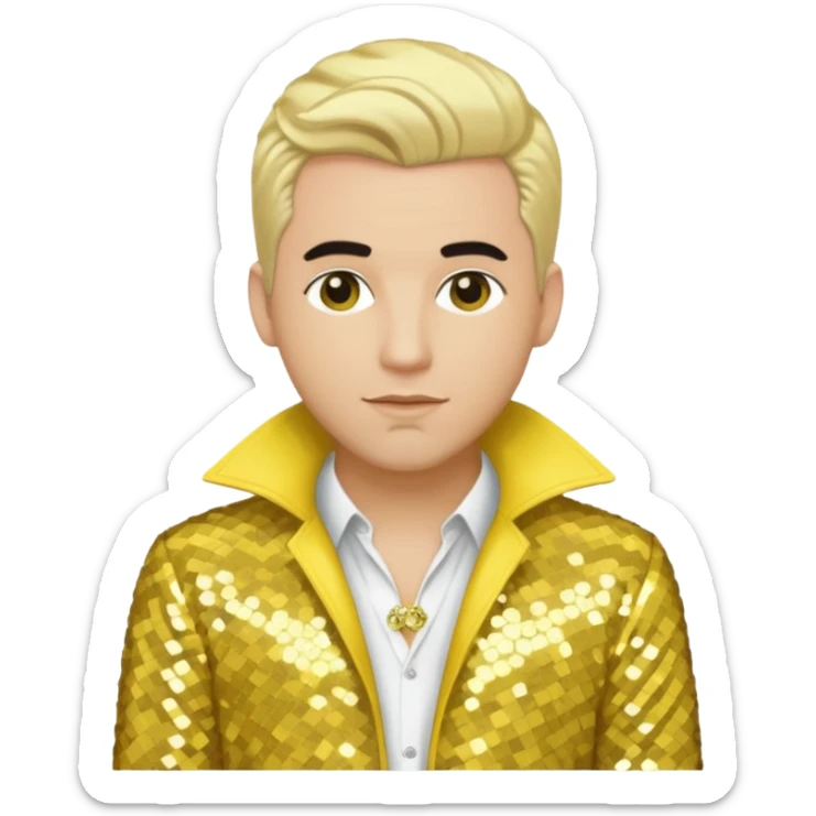 Bryan Abrams, R&B Singer (b. 1969) from Color Me Badd with blonde hair , yellow sequin outfit sticker