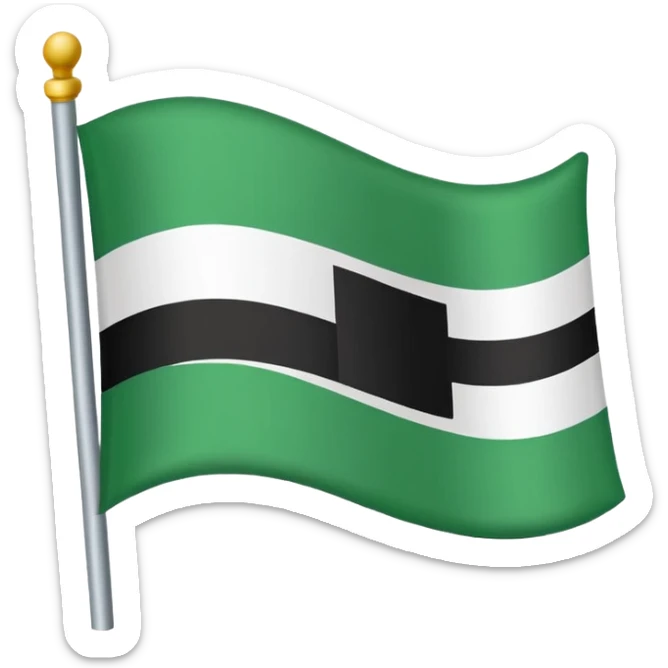 I want a flag as a emoji its made by three colours white green and black sticker
