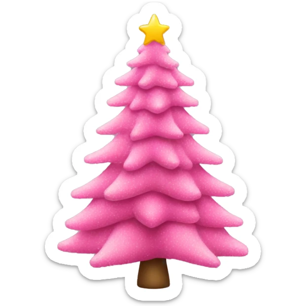 pink christmas tree sticker