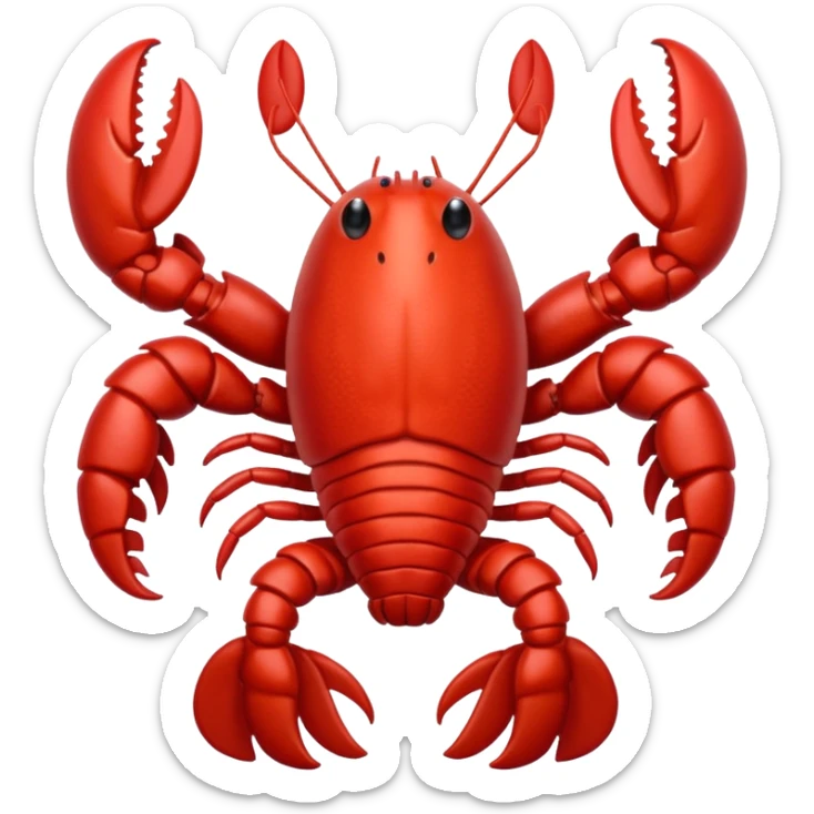 a lobster dressed as a superhero 🦞in the style of this lobster emoji sticker