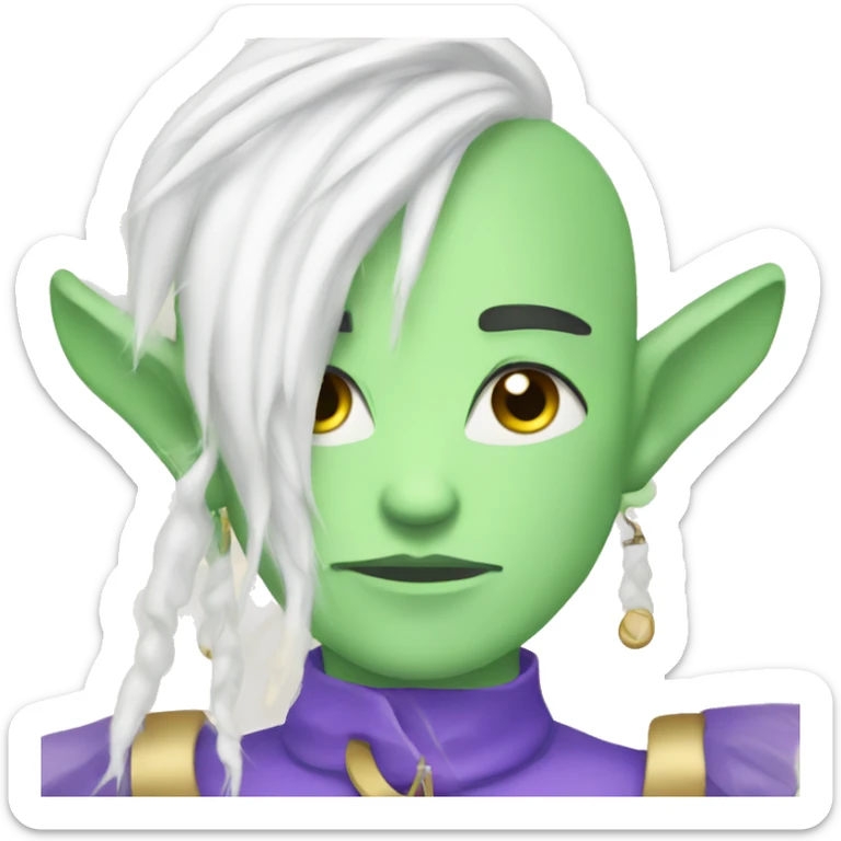 serious boy with earrings sticker