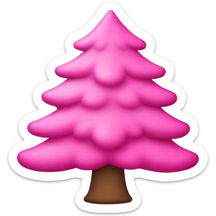 Pink Christmas tree sticker