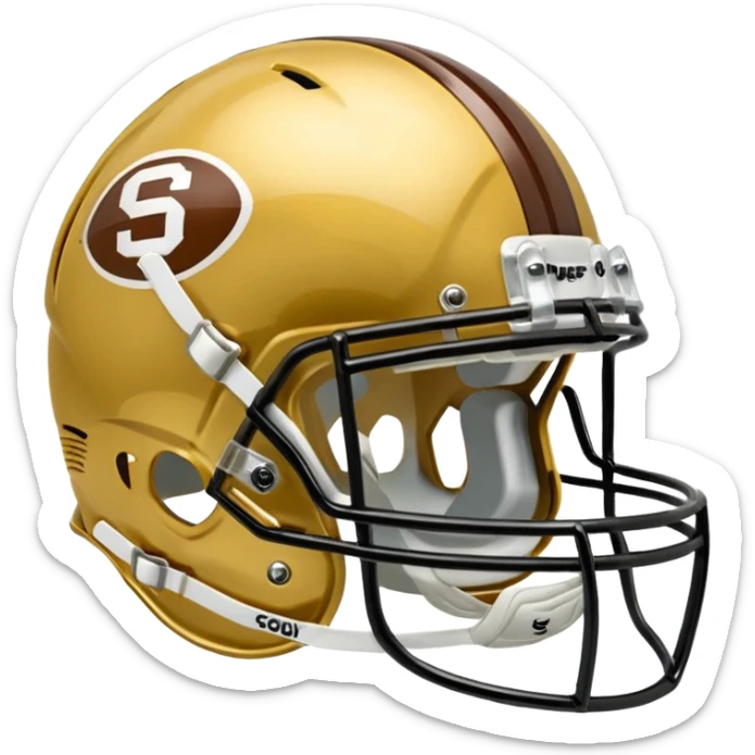 College football player helmet in gold color ( where is player face) sticker