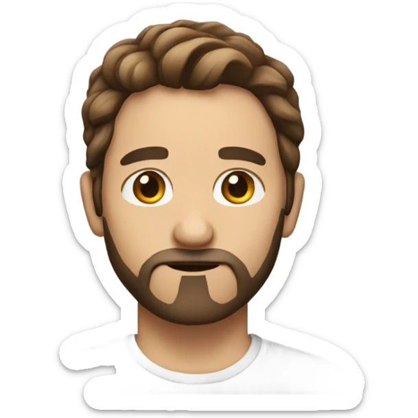 man brown hair and beard with a little of wrinkles in face sticker