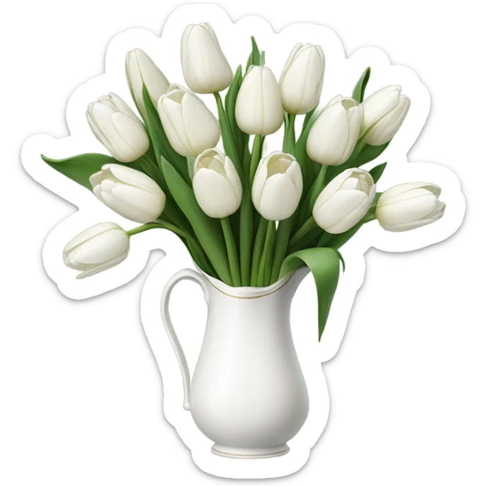 white tulip bouquet  sticker
