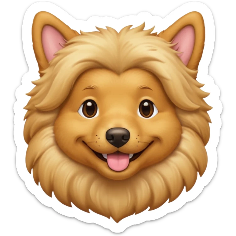 portrait of a golden dog, smiling with closed mouth, no tongue showing sticker