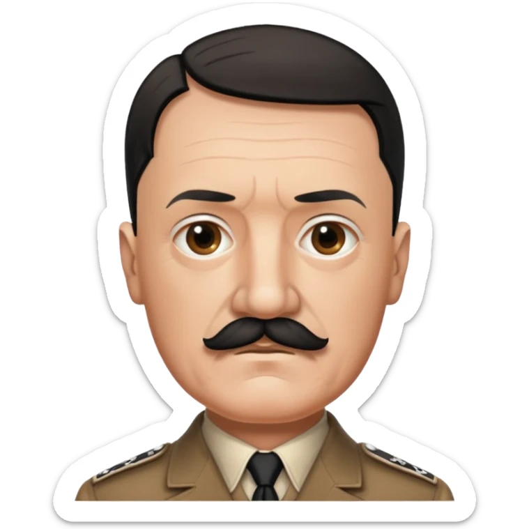 Je veux un emoji représentant adolf Hitler portant une moustache noir et carré sticker