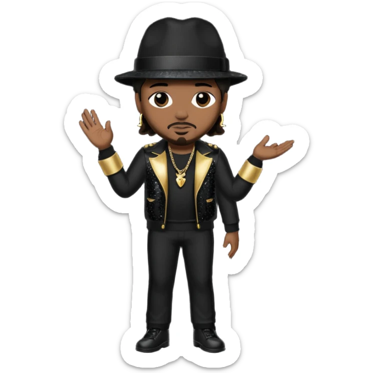The-Dream, R&B Singer (b.1977) with dark brown hair, black sequin tour outfit  sticker