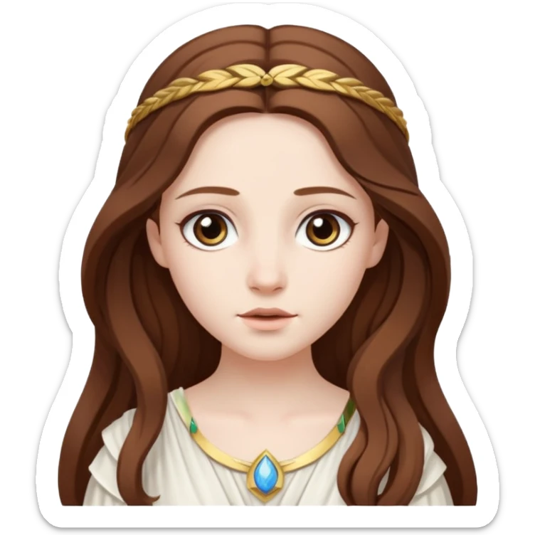 Metis The pre-Olympian goddess of wisdom, counsel, and deep thought. She was the first wife and advisor of Zeus and the mother of Athena, the later goddess of wisdom. Her name connoted "cunning intelligence," a quality highly valued in Greek heroes like Odysseus. 
 sticker