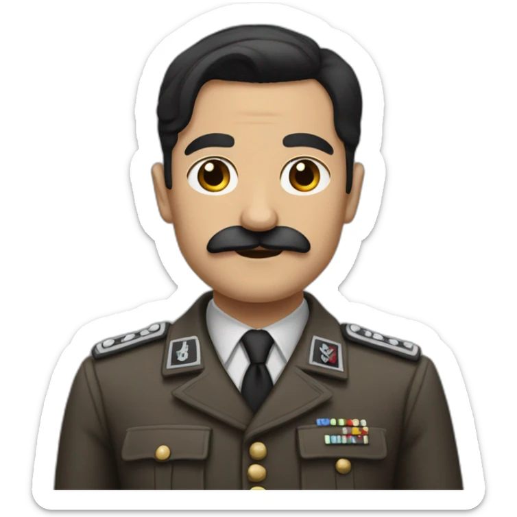 nazi leader with black hair and normal skin tone and squared mustache sticker
