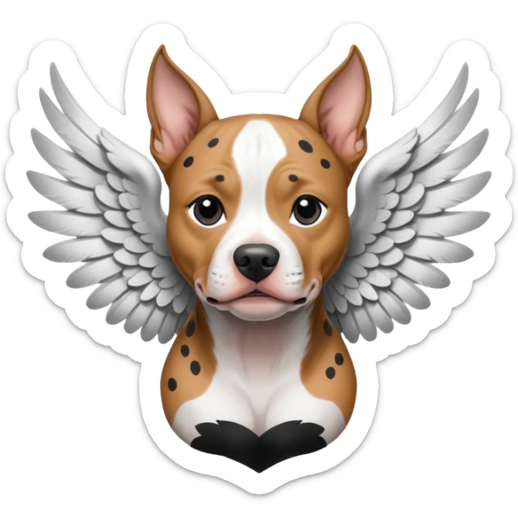 Pitbul manchas blancas y negras, hembra hacerla cln alistas como un angel  sticker