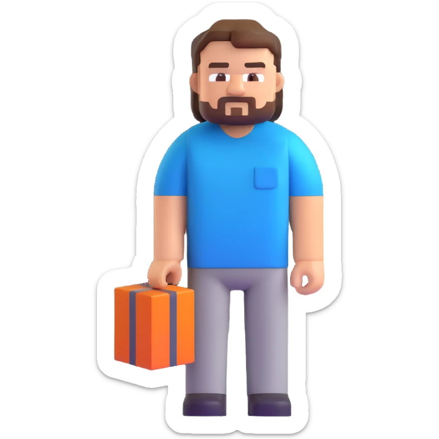Minecraft character of Jack Black wearing a blue t-shirt sticker