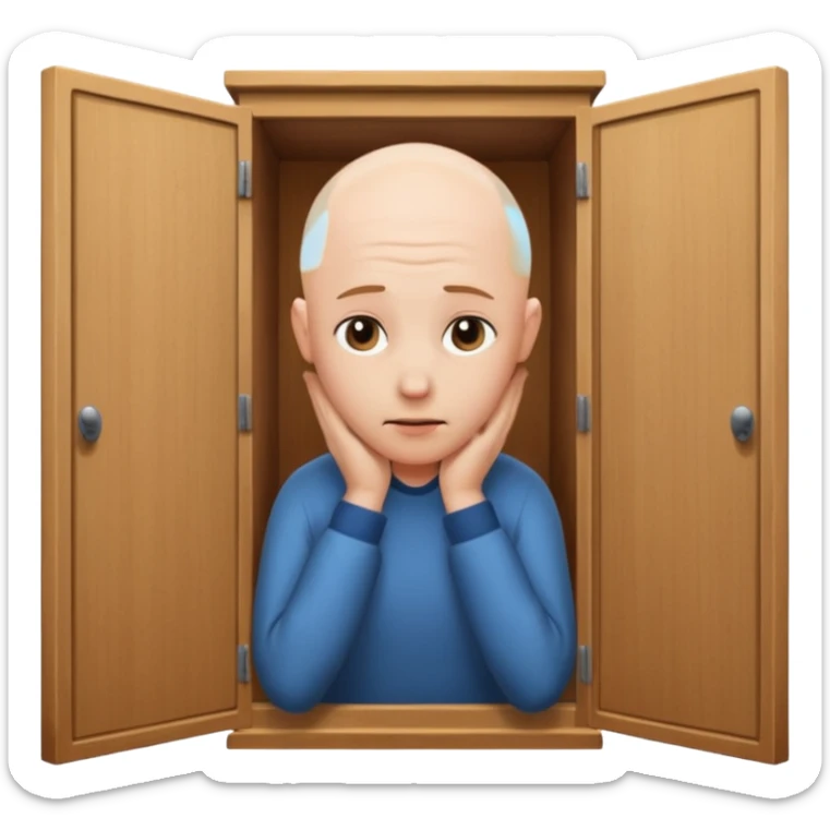 chauve qui se tape la tete contre une armoire sticker