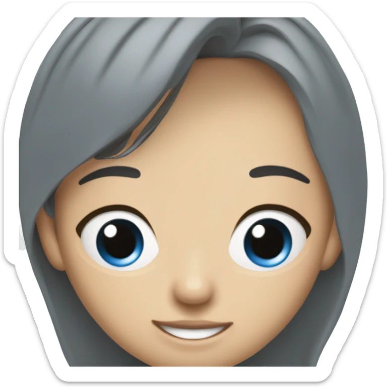 Blonde Filipino girl with big brown eyes and big dimples with her white, blonde, blue eyes boyfriend on her left sticker