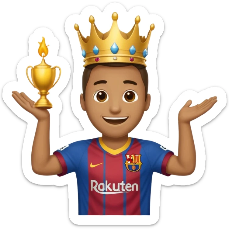 puedes hacer un emoji de la celebración de la corona de Lamine Yamal? sticker