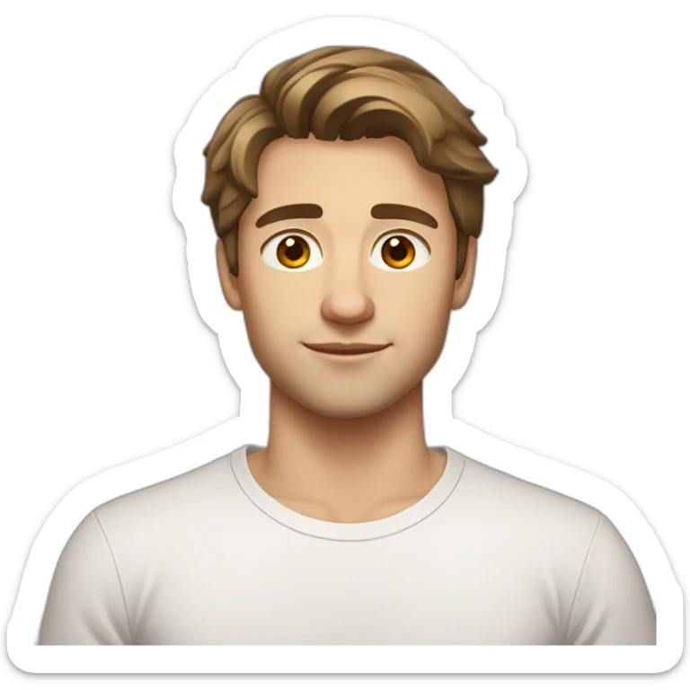 22 years old, Russian guy, shoulder-length brown hair, white T-shirt sticker