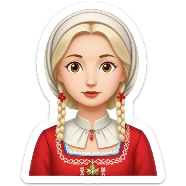 traditional polish european woman simple traditional politician  sticker