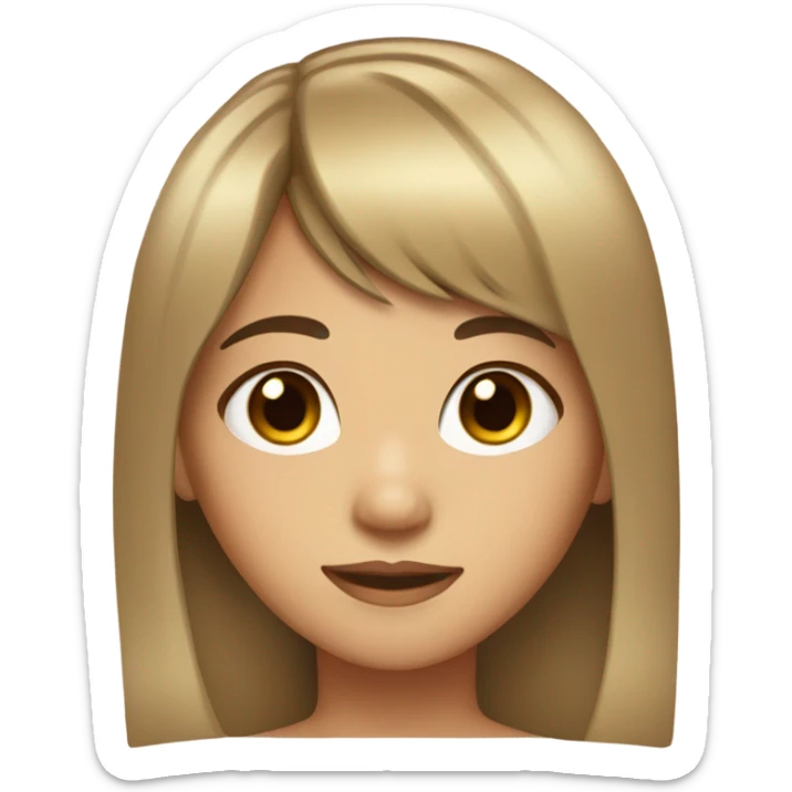 asian girl with tan skin long eyelashes freckles and bangs  sticker