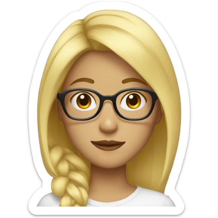 blond girl with glasses sticker