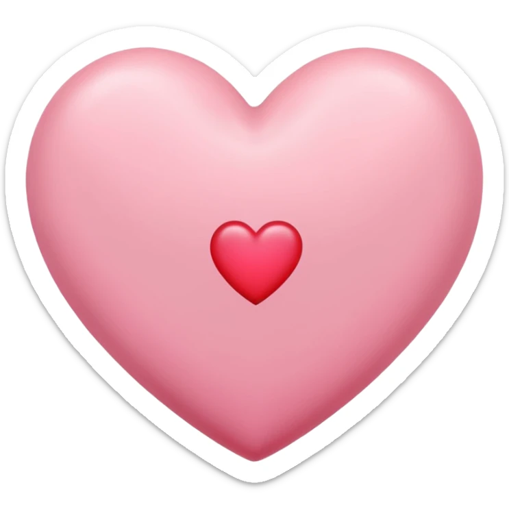one pink heart  and one red heart emoji with subtle sakura petal texture sticker