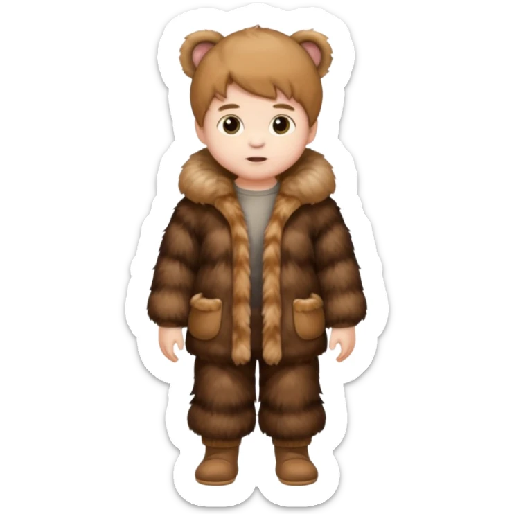 a full body of baby boy wearing fur clothing



















 sticker