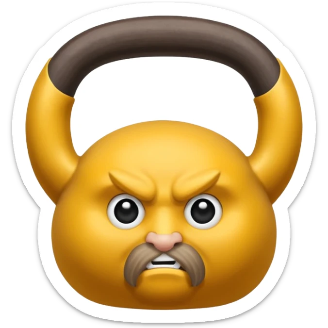 Kettlebell con la cara de una vikinga con dos trenzas rubias y cara de venganza sticker