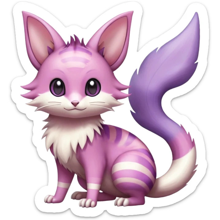 Shiny Furret-Espeon-Skitty-Delcatty-Furret-Noibat-Noivern-Hybrid (Full body) sticker