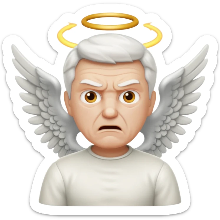 No real face angry older white male Italian animated angel I don't want a real face sticker
