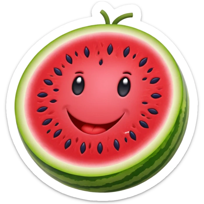 an emoji of an open watermelon but with purple instead of green sticker