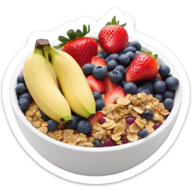 Açaí bowl with banana strawberry granola blueberries  sticker