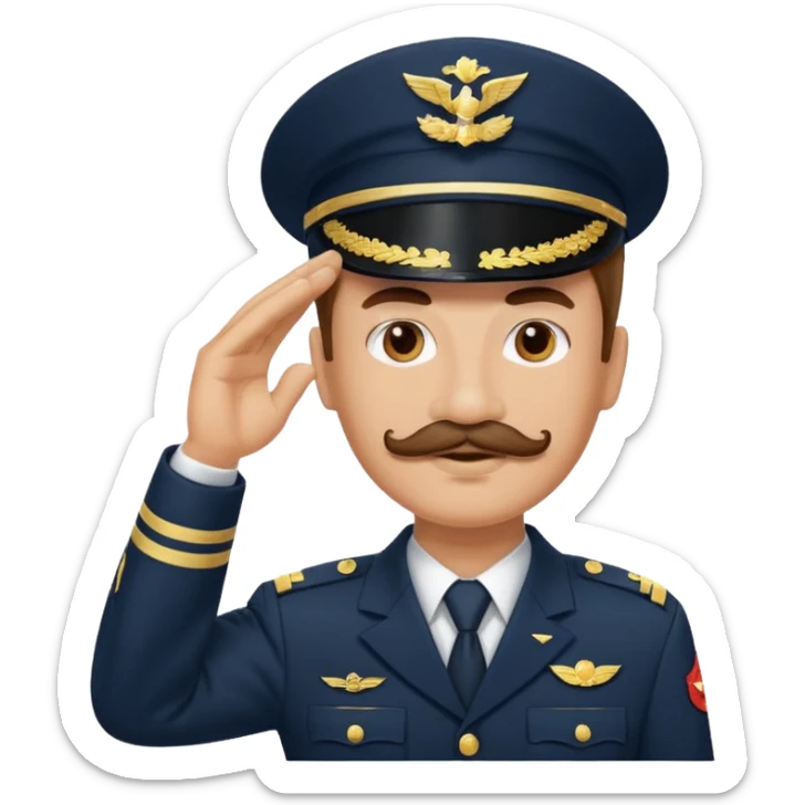 Make a Nazi saluting in uniform emoji (like I phone emoji) but it looks like Hitler, like square mustache and other facial features sticker