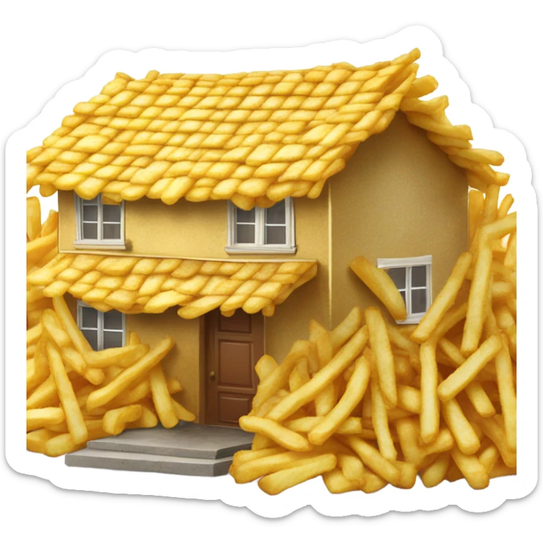 a house made out of french fries sticker